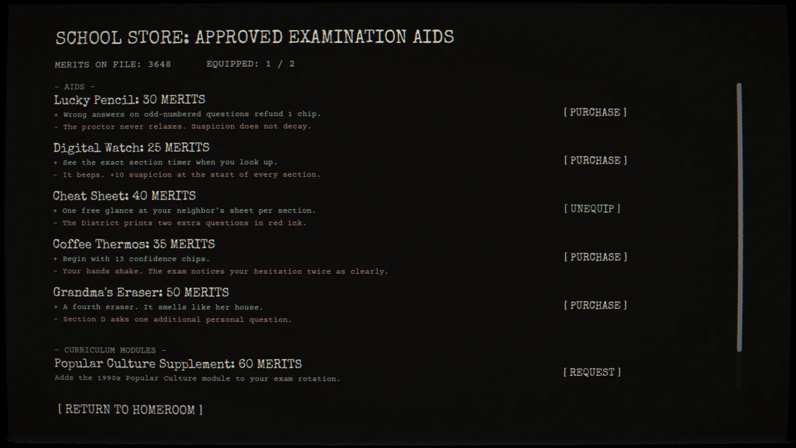 The School Store: approved examination aids
