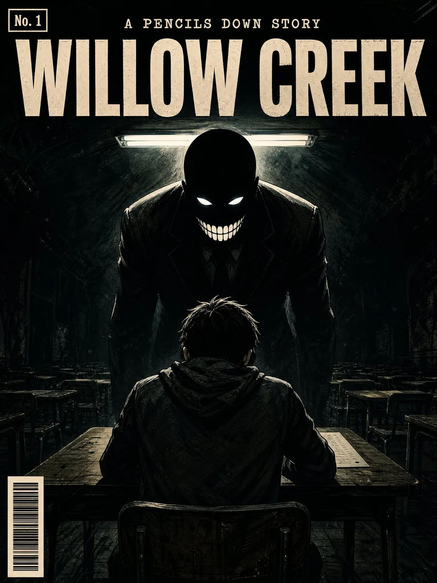Comic cover mockup: Willow Creek No. 1, a PENCILS DOWN story